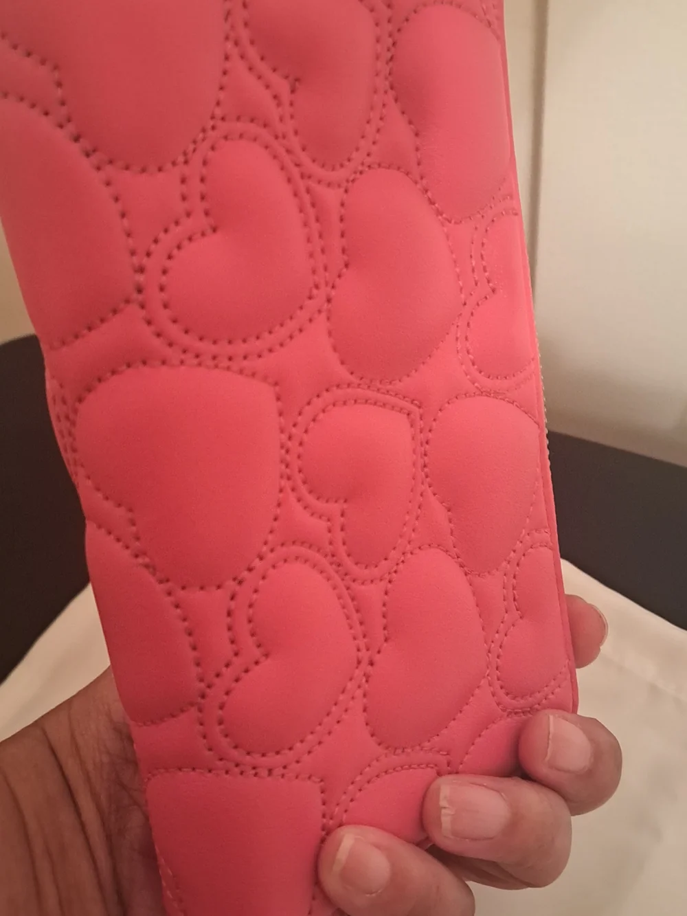 Michael Kors Pink Quilted Heart Wristlet Wallet with Dust bag NWT